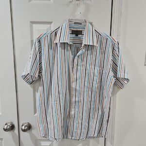Estate mens multicolored striped short sleeve top